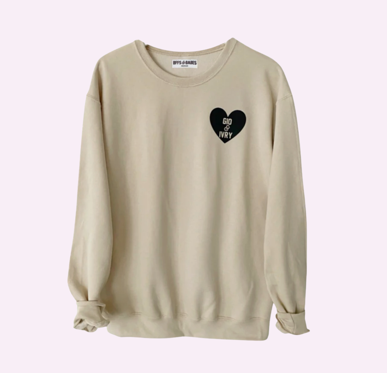 Heart U Most ♡ Beige Personalizable Sweatshirt