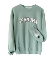 Love On The Cuff ♡ Seafoam Grandma Sweatshirt With Personalized Cuff