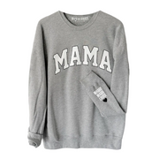 Love On The Cuff ♡ Static Gray Mama Sweatshirt With Personalized Cuff