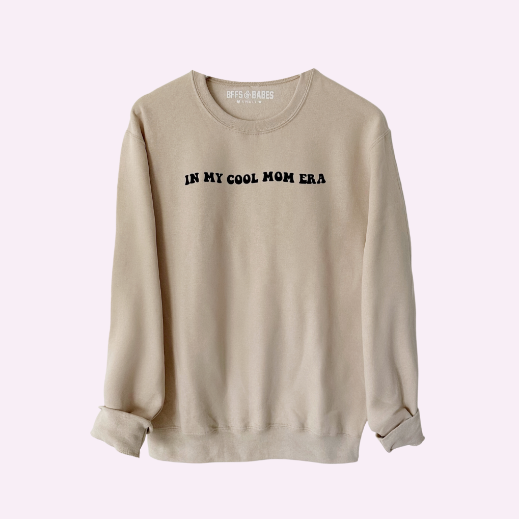 Cool Mom Era ♡ Beige Sweatshirt With Print