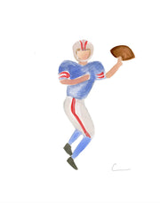 Sporty Retro Football Player Print