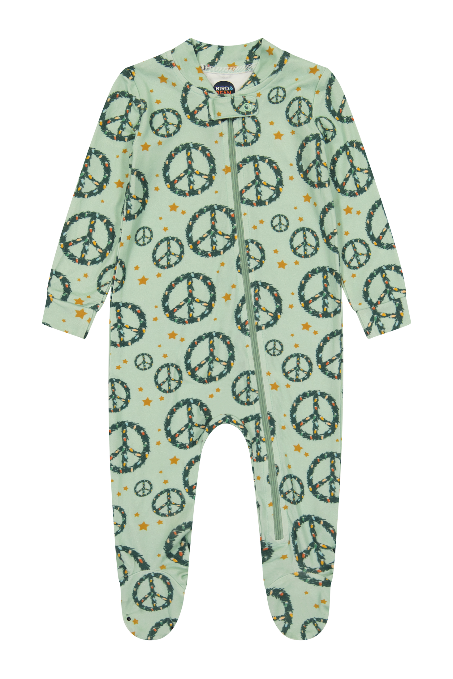 Footed Zip Romper - Peace + Joy