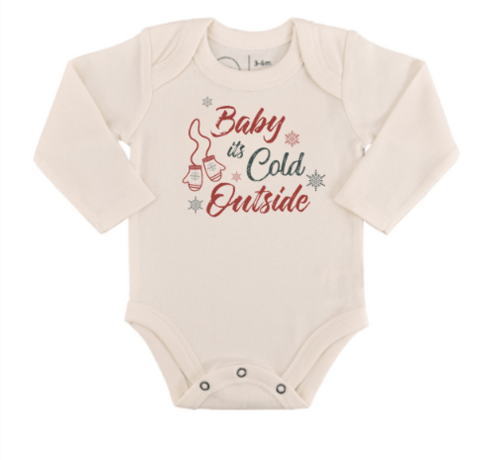 Long Sleeve Graphic Bodysuit | Baby Its Cold Outside
