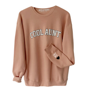 Love On The Cuff ♡ Blush Cool Aunt Sweatshirt With Personalized Cuff