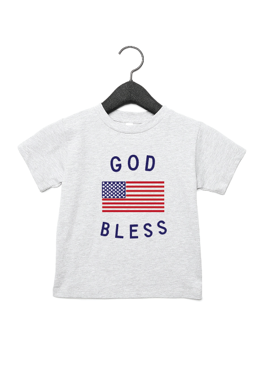 Classic God Bless The Usa 4th Of July Kids Graphic Tee