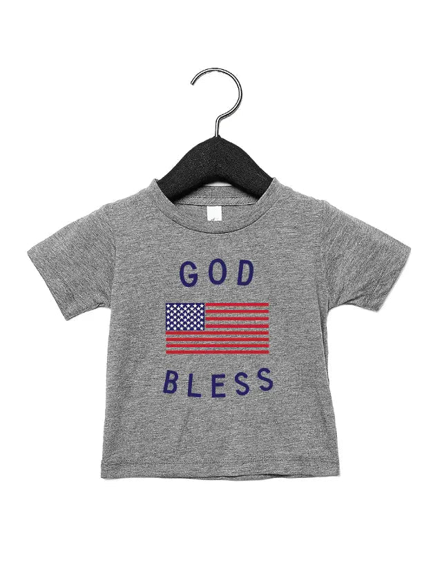 Classic God Bless The Usa 4th Of July Kids Graphic Tee
