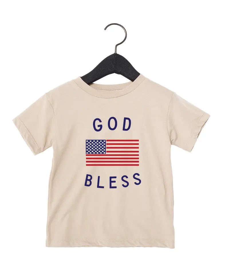 Classic God Bless The Usa 4th Of July Kids Graphic Tee