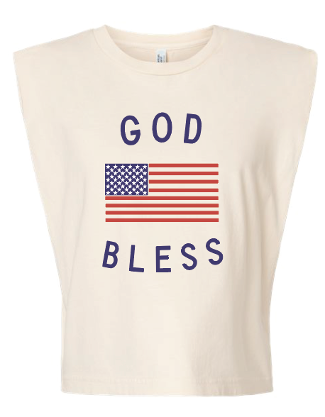 God Bless America Vintage Faded Muscle Tank