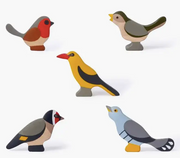 Wooden Bird Figurines Set Of 5