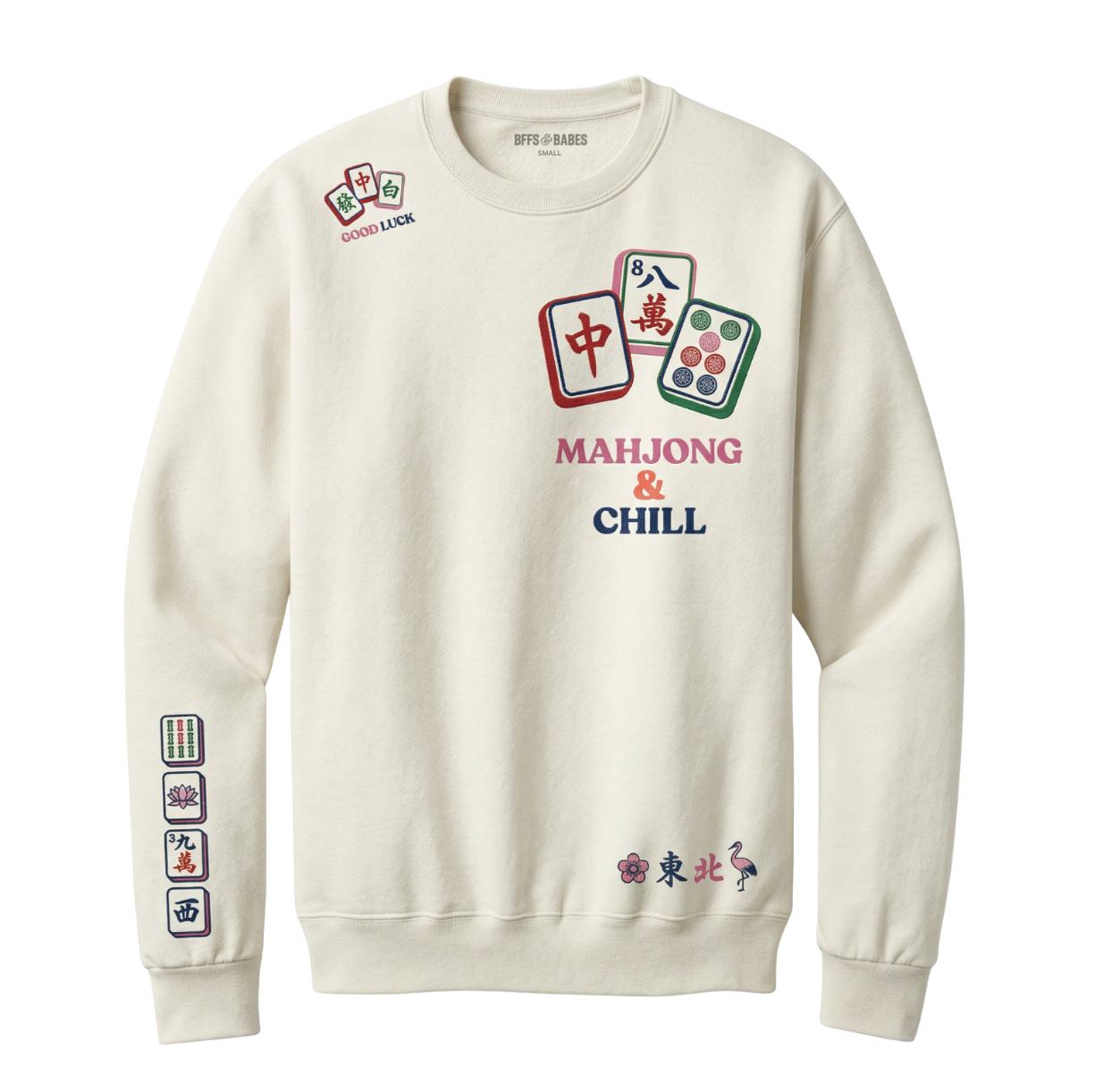 Mahjong & Chill ♡ Printed Sweatshirt