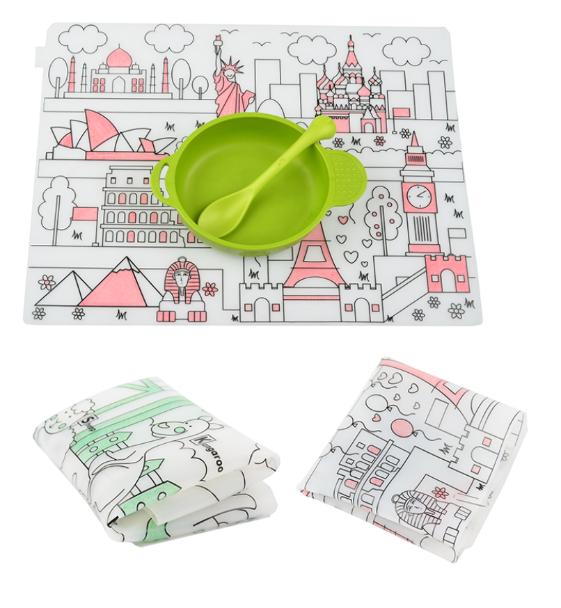 Reusable Silicone Placemat: Entertain Kids With Washable Coloring Placemat