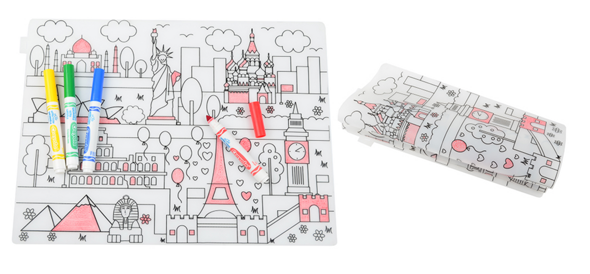 Reusable Silicone Placemat: Entertain Kids With Washable Coloring Placemat
