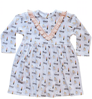 Coco Print Dress With Ruffle