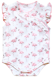 Pink Flamingo Onesie With Bows