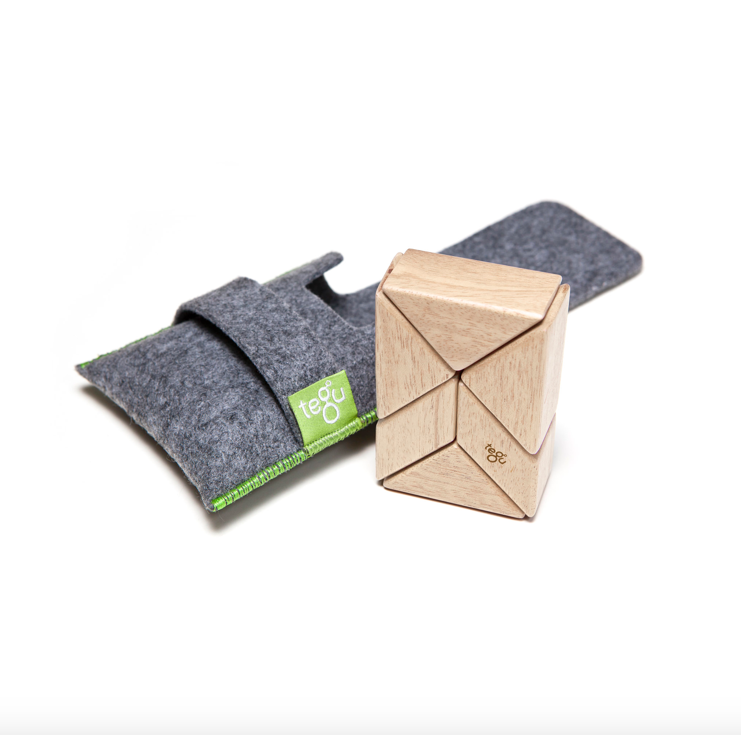 Pocket Pouch Prism <br>magnetic Wooden Blocks <br>6 Pieces