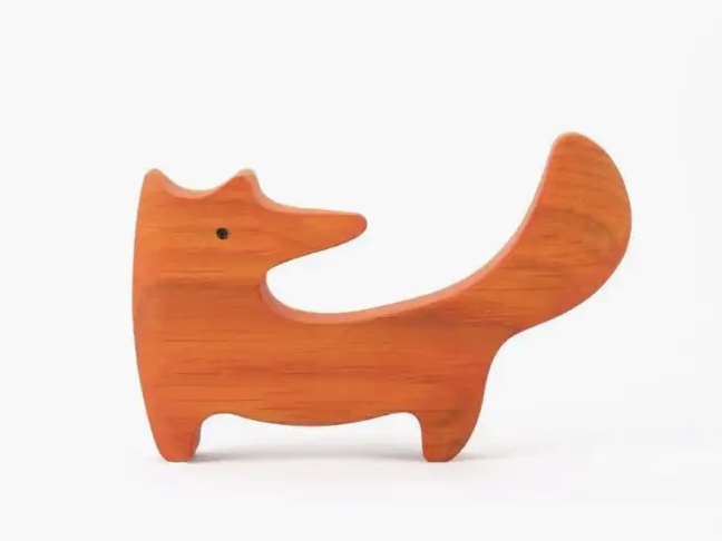 Wooden Autumn Tree With Fox And Bird Figurines