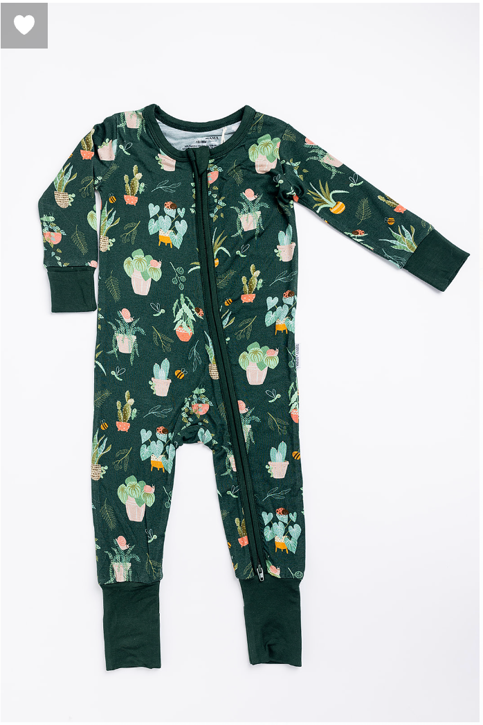 Houseplants Galore Romper In Hunter