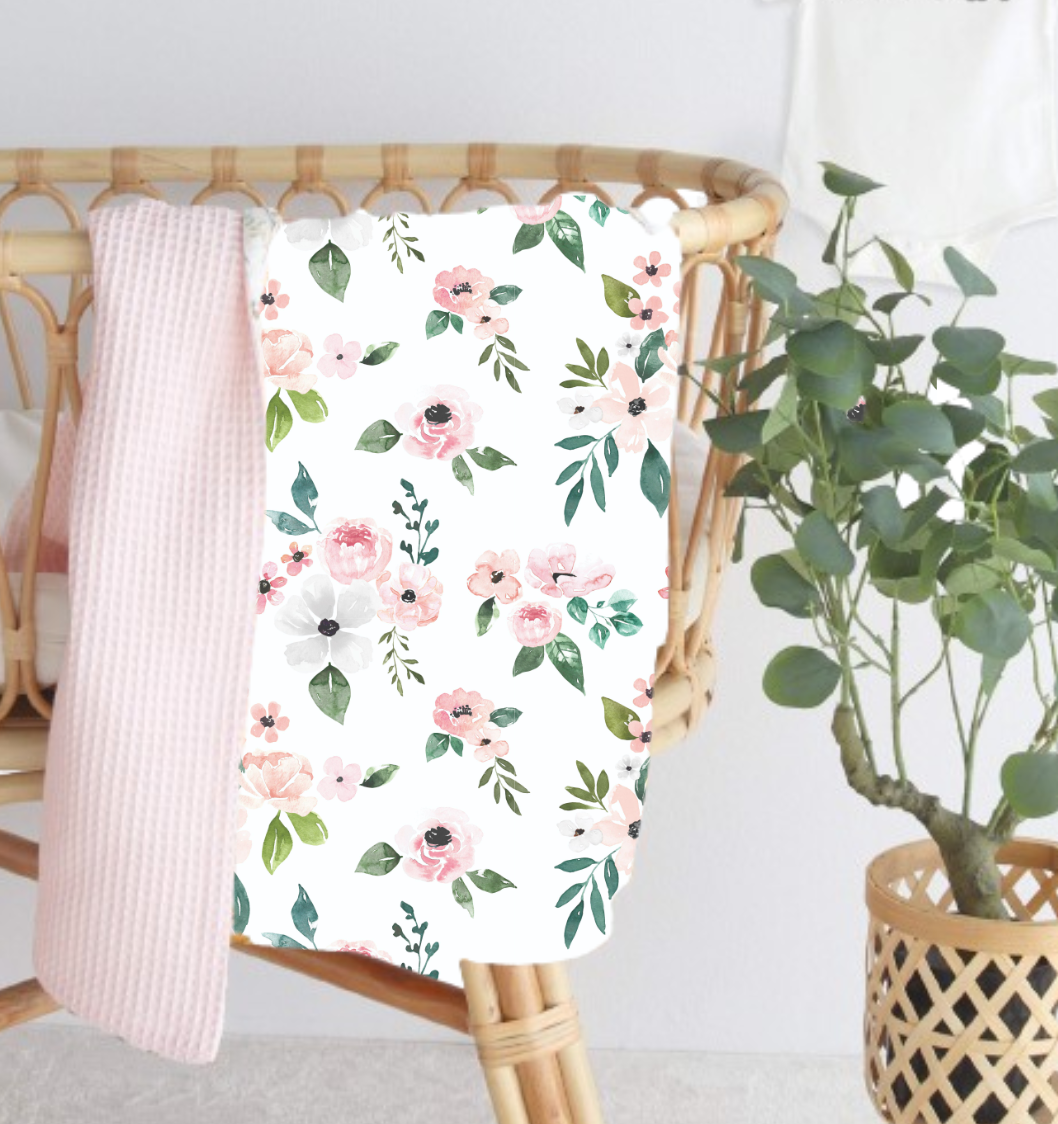 Floral Muslin/waffle Blanket