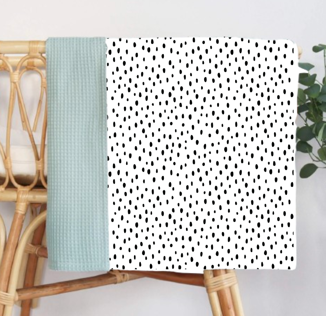 Polka Dot Muslin/waffle Blanket