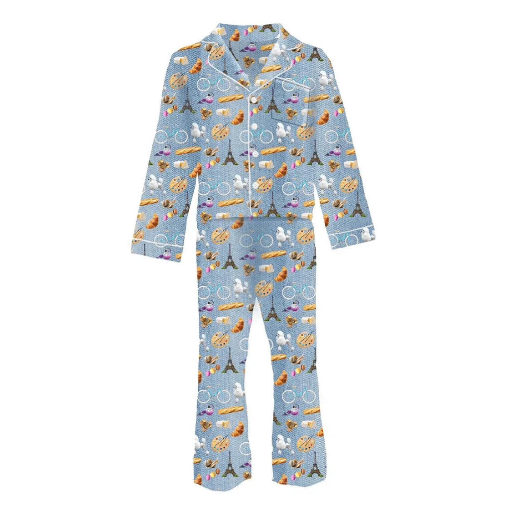 Tweenstyle By Stoopher - Terez Collab - Parisian Icons Silky Loungewear Set