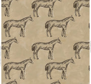 Antique Parchment Horse In Parchment- Fabric