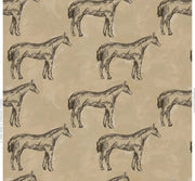 Antique Parchment Horse In Parchment Fabric Swatch