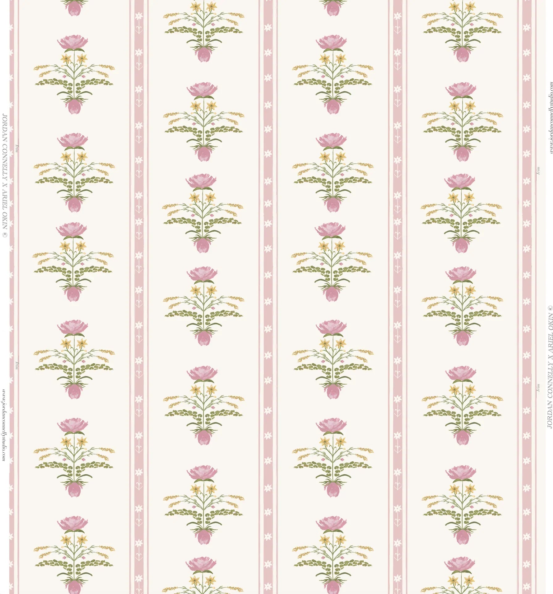 Lotus Garden In Rose- Fabric