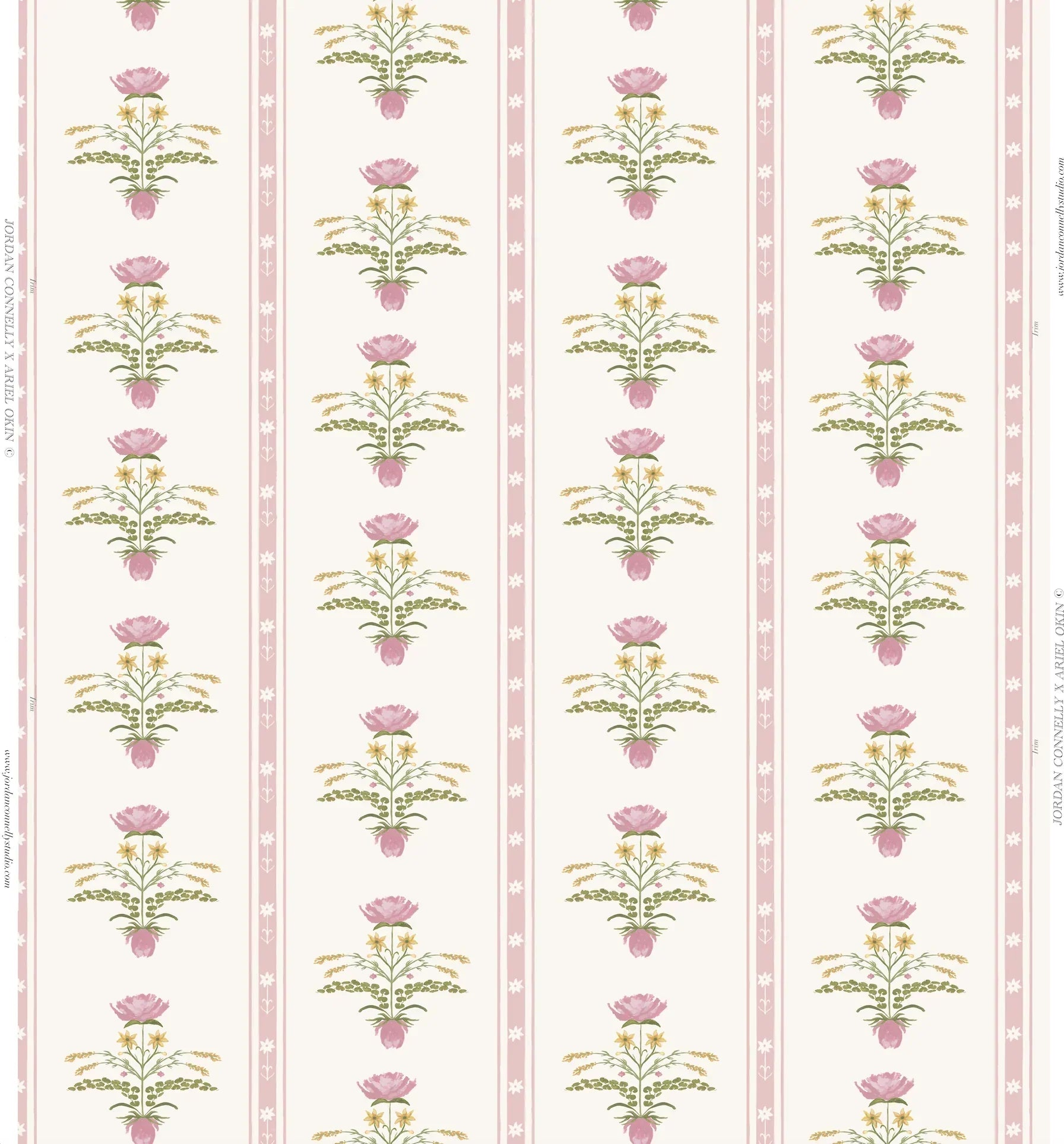 Lotus Garden In Rose Fabric Swatch