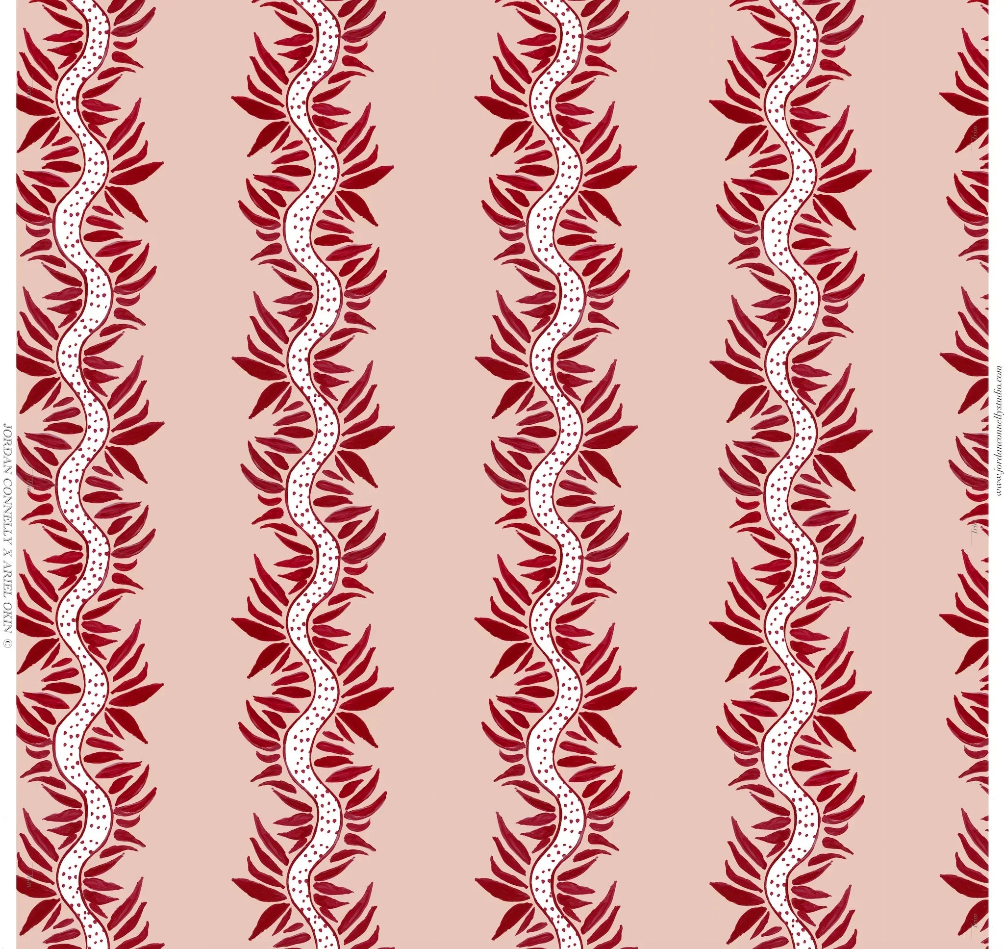 Rouge Botanics In Rouge Fabric Swatch