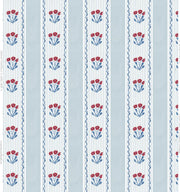 Vertical Marigolds In Sky Fabric Swatch