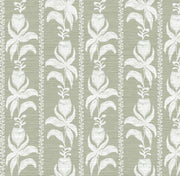 Blocked Tulips In Green Fabric Swatch