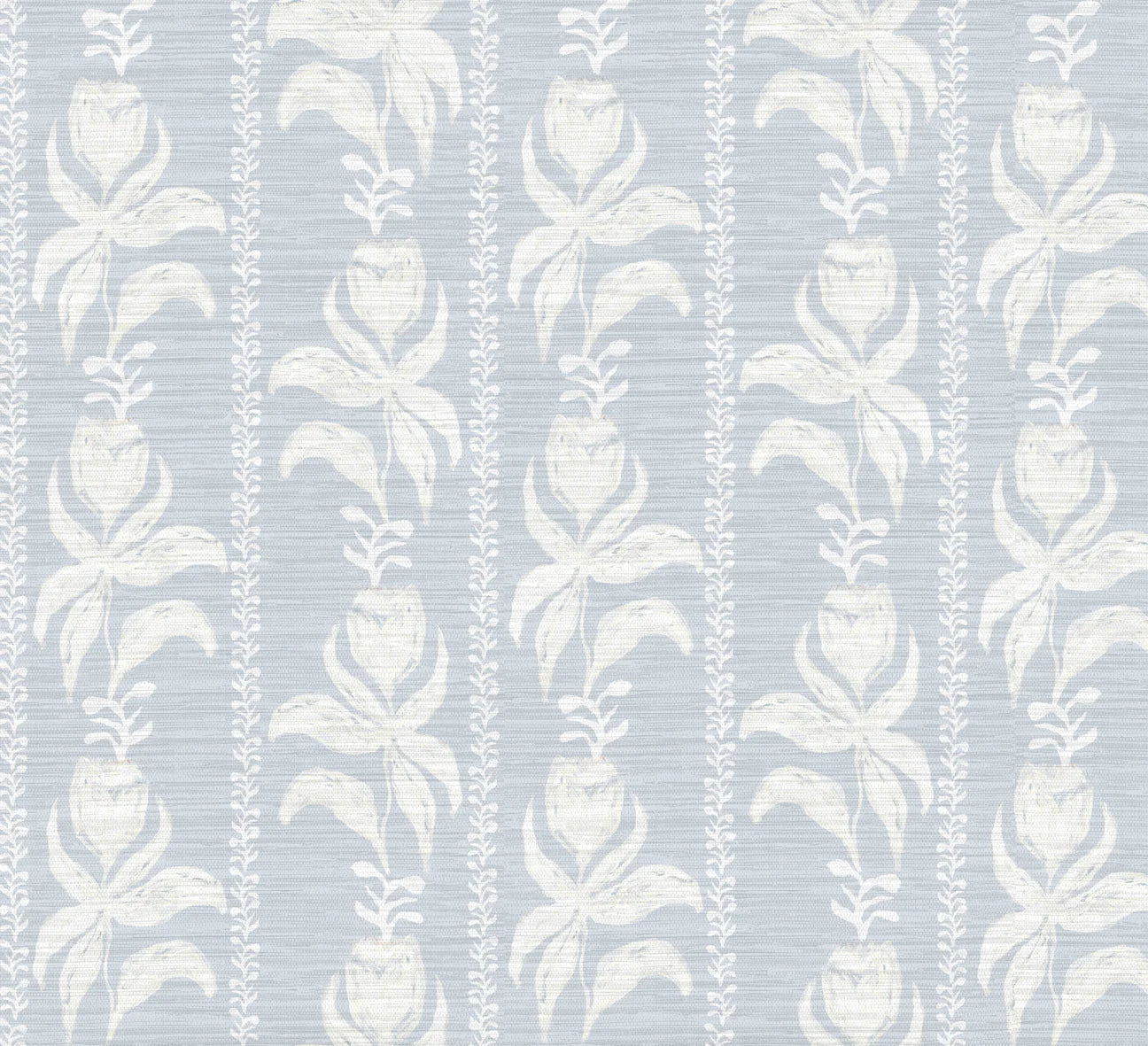 Blocked Tulips In Blue- Fabric