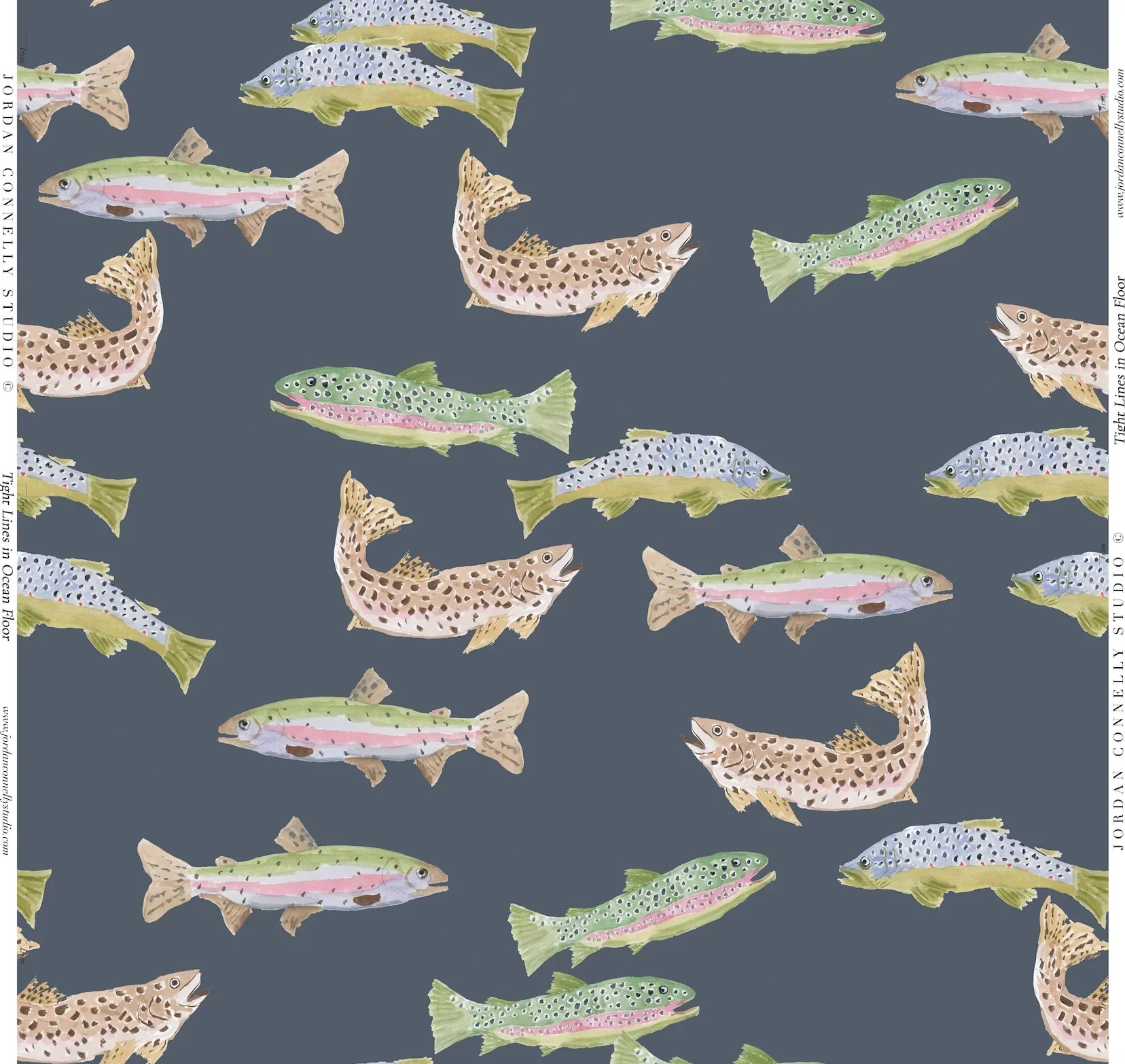Tight Lines In Navy Fabric Swatch