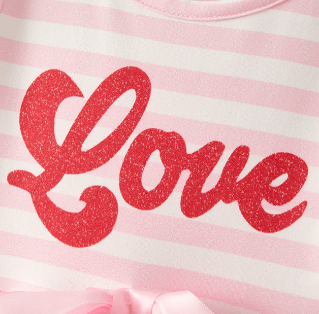 Valentine's Day Love Tutu Playwear Dress W/ Hair Bow