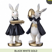Royal Bunny Set With Tray And Gold Egg