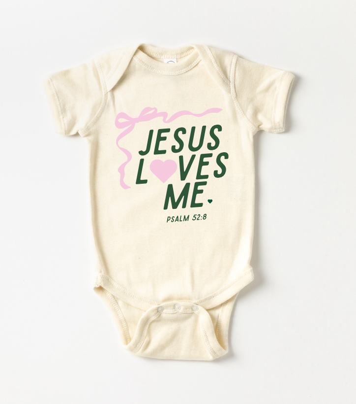 "jesus Loves Me" Ribbon Onesie