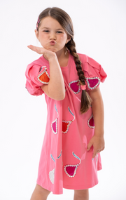 Tweenstyle By Stoopher - Kisses Puff Sleeve Dress