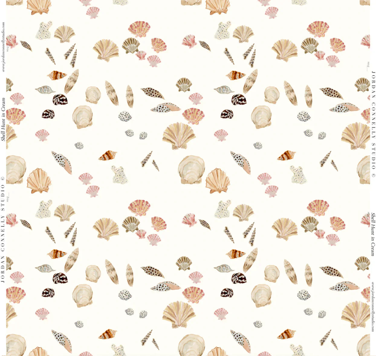 Shell Hunt In Sand Fabric Swatch