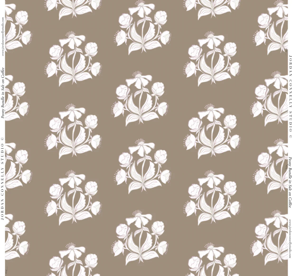 Peony Bundle In Salt On Coffee Wallpaper