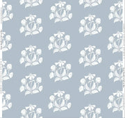 Peony Bundle In Salt On Blue Fabric Swatch