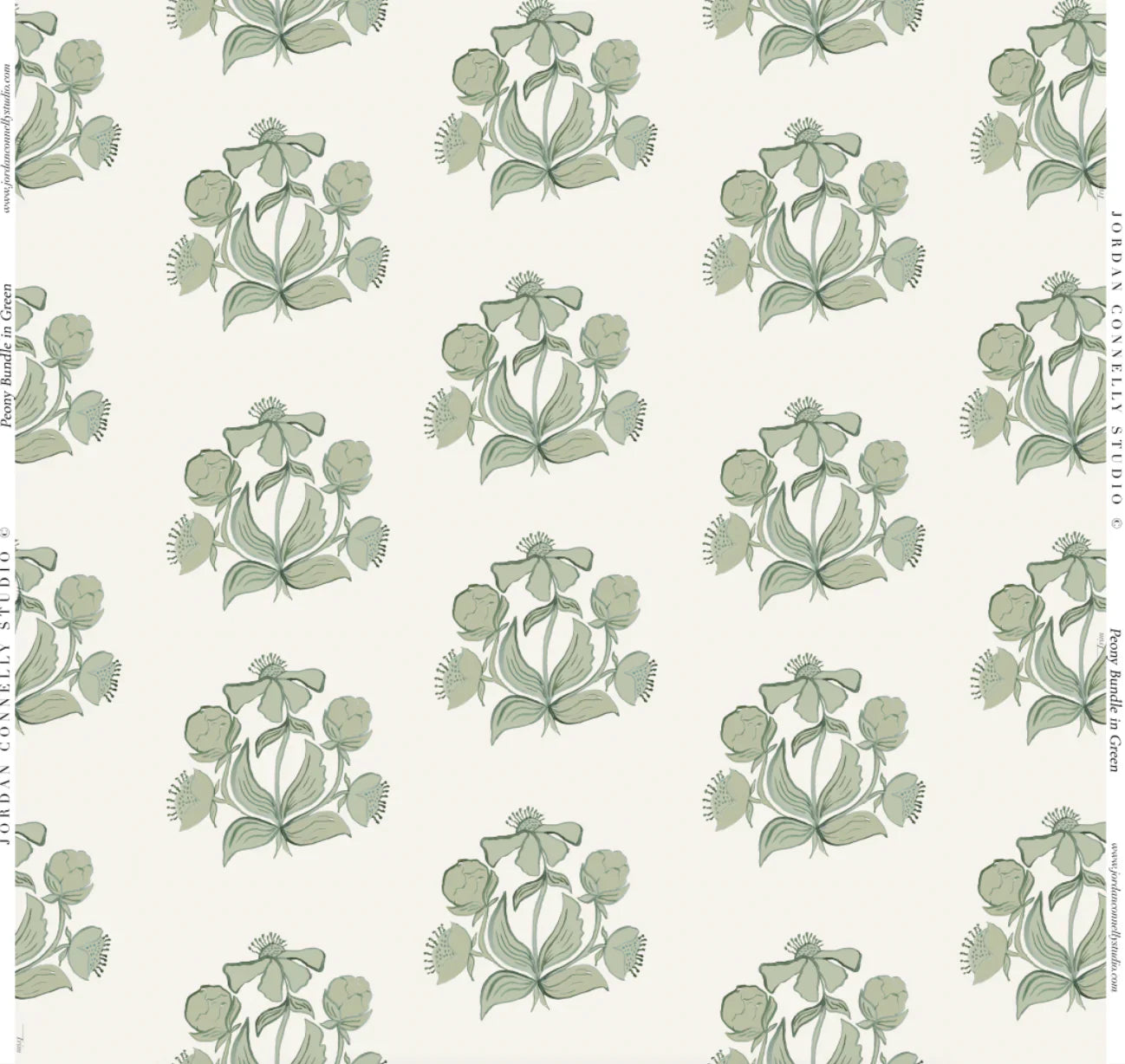 Peony Bundle In Garden- Fabric