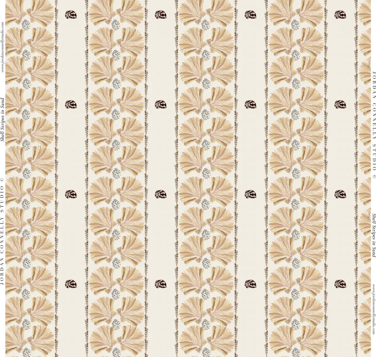 Shell Stripe In Sand Fabric Swatch