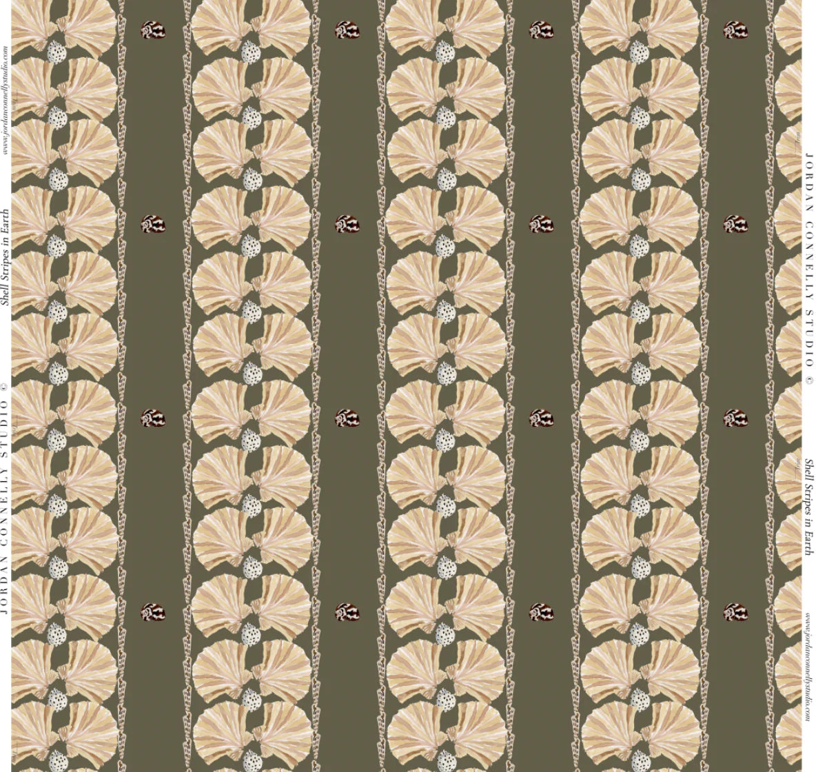Shell Stripe In Earth- Fabric