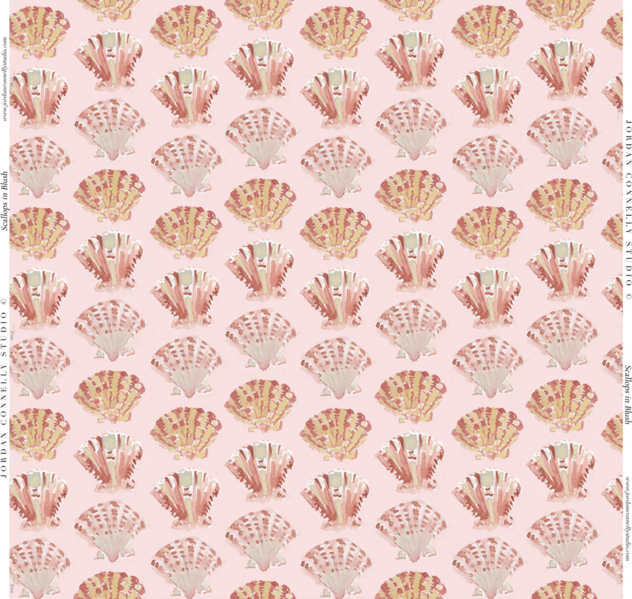 Scallops In Blush Fabric Swatch