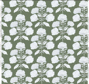 Hydrangea Bloom In Salt On Olive Fabric Swatch