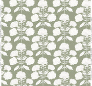 Hydrangea Bloom In Salt On Sage- Fabric