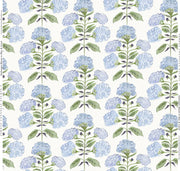Hydrangea Bloom In Blue & Green Fabric Swatch