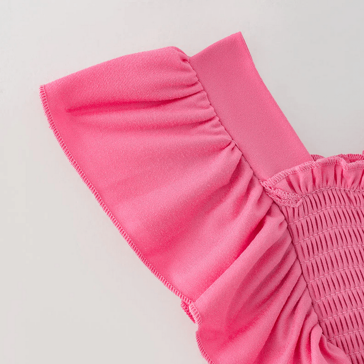 Spring Ruffle Rainbow Smocked Playwear Dress