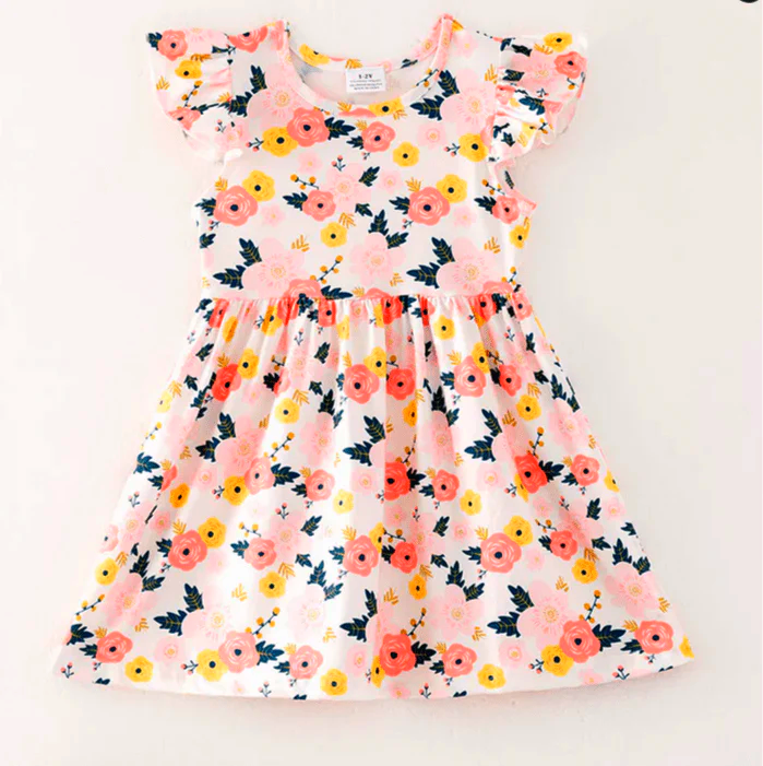 Spring Pinky Floral Playwear Dress