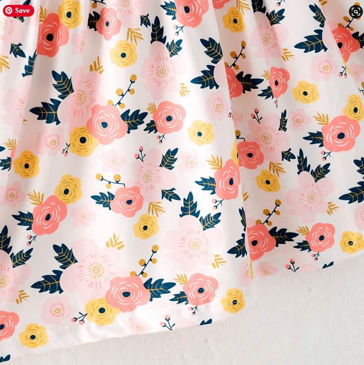 Spring Pinky Floral Playwear Dress